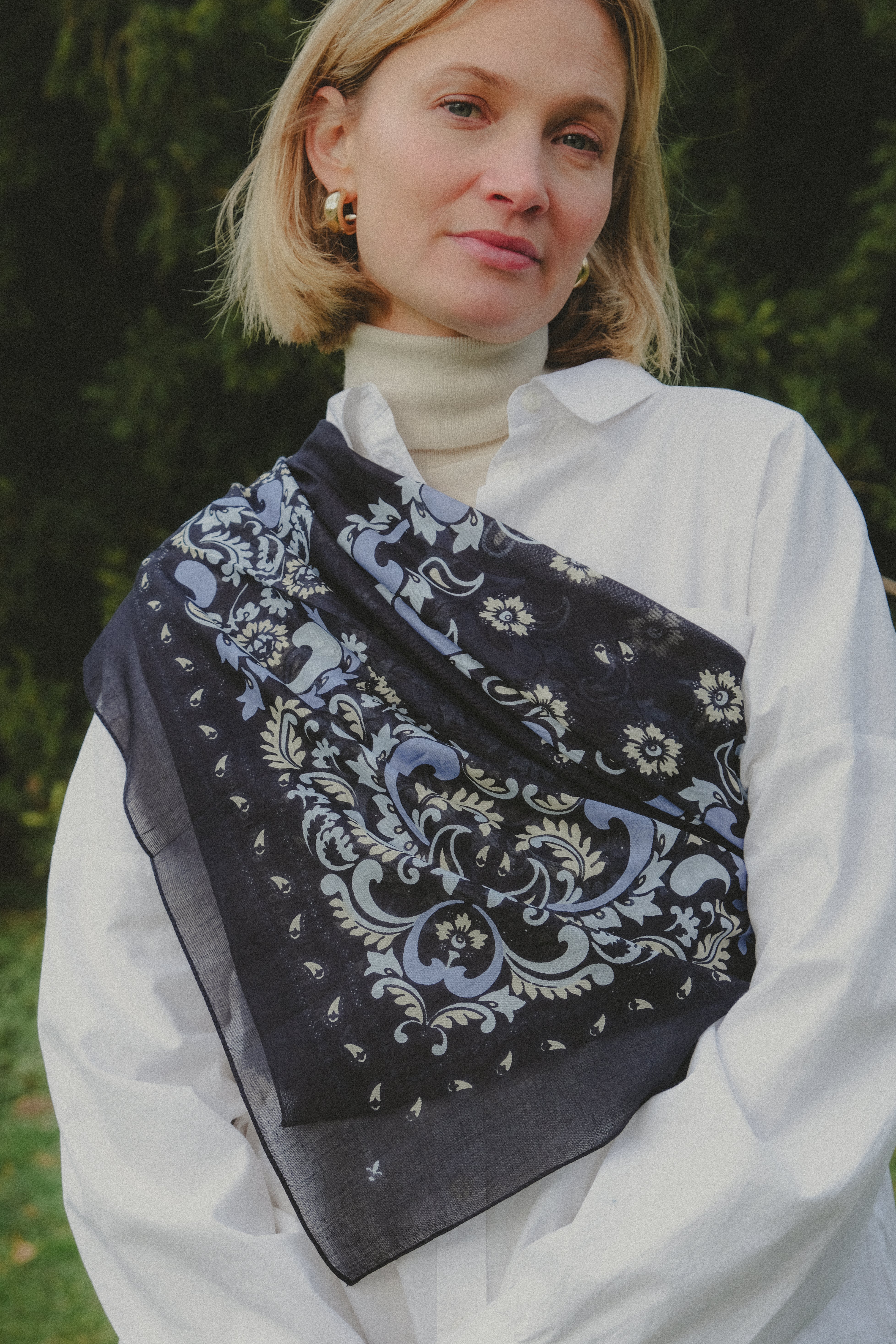 Bandana Flowers Black cotton