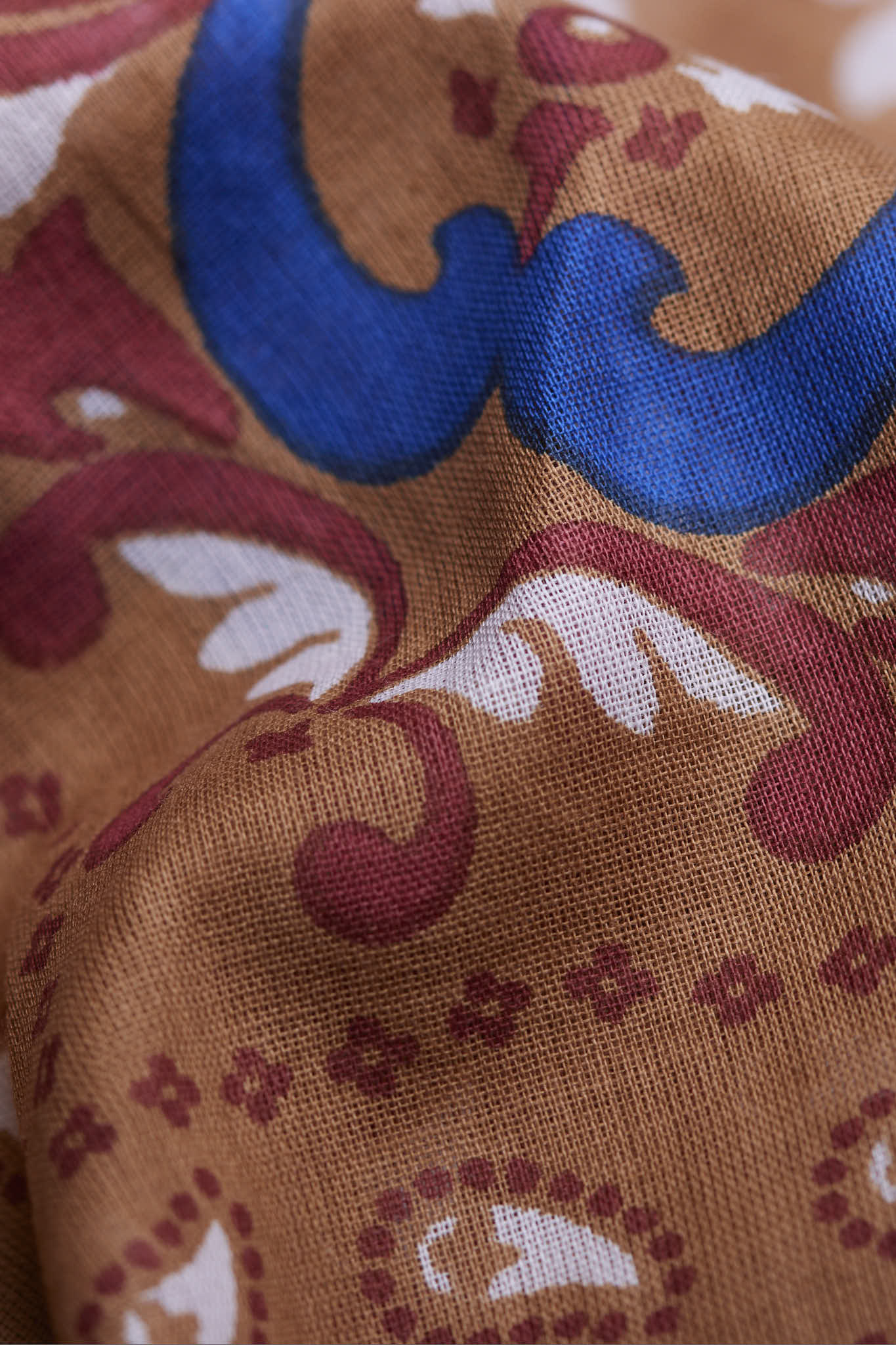 Bandana Flowers Camel cotton