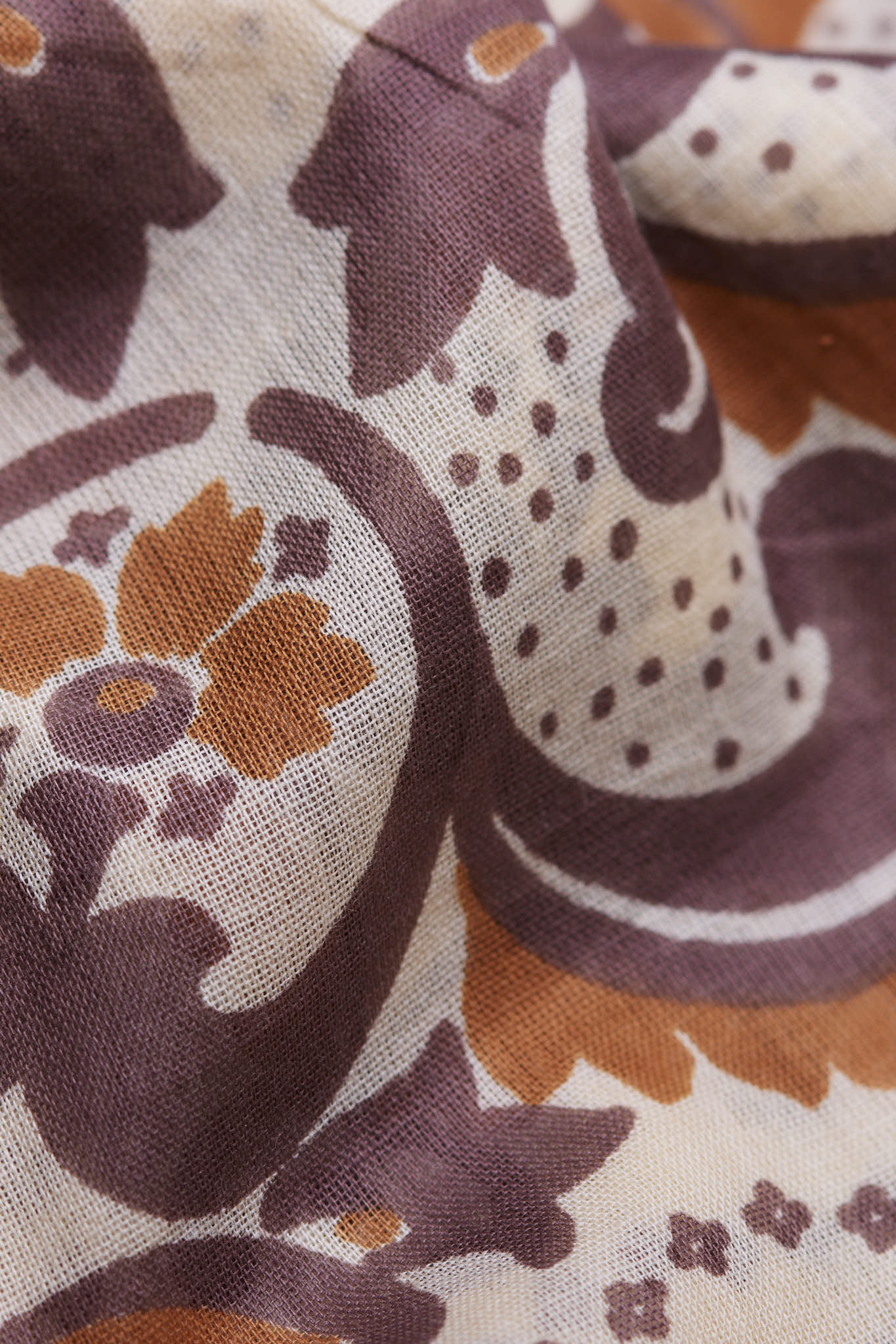 Bandana Flowers Beige cotton