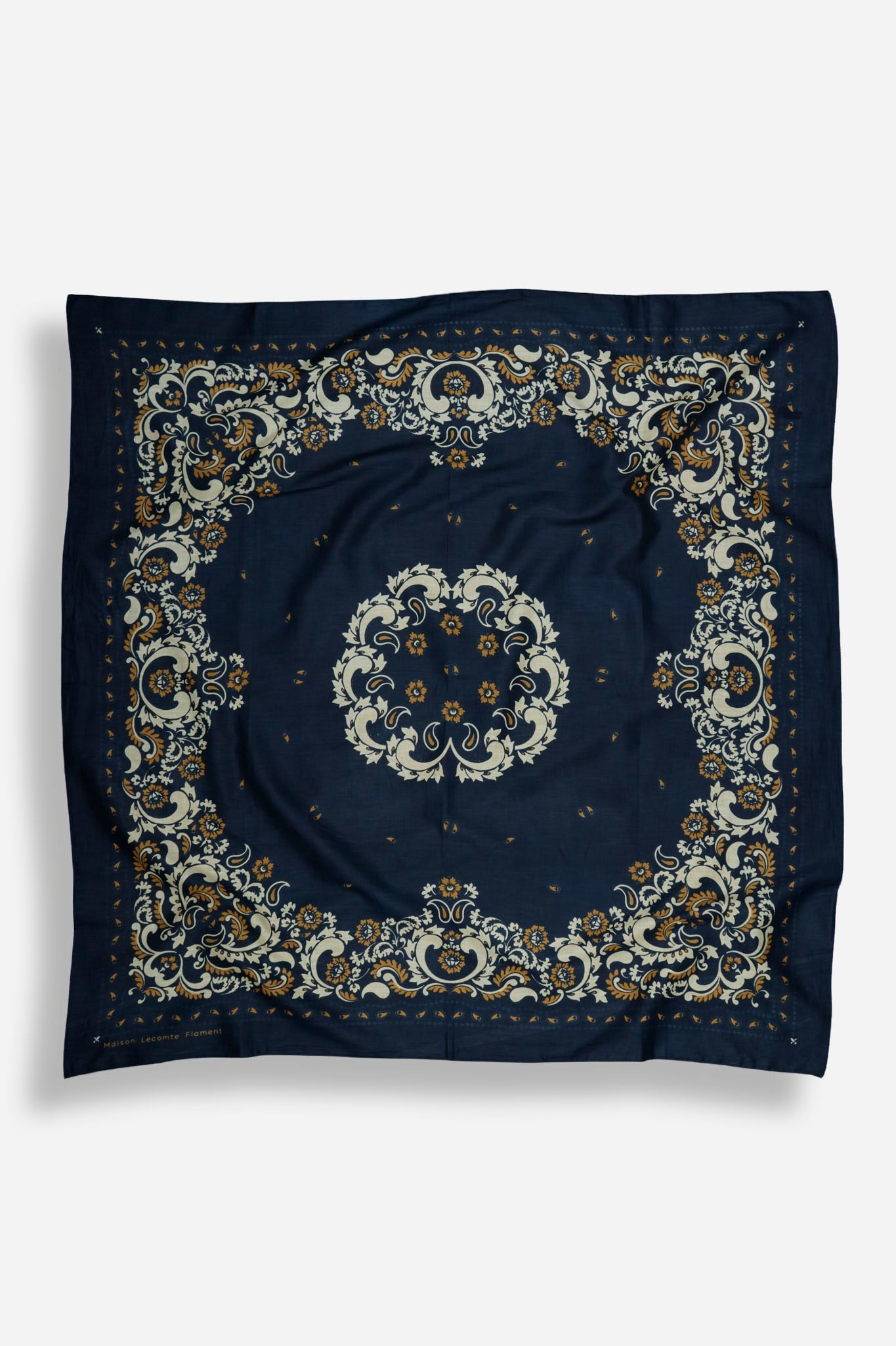 Bandana Flowers Navy cotton