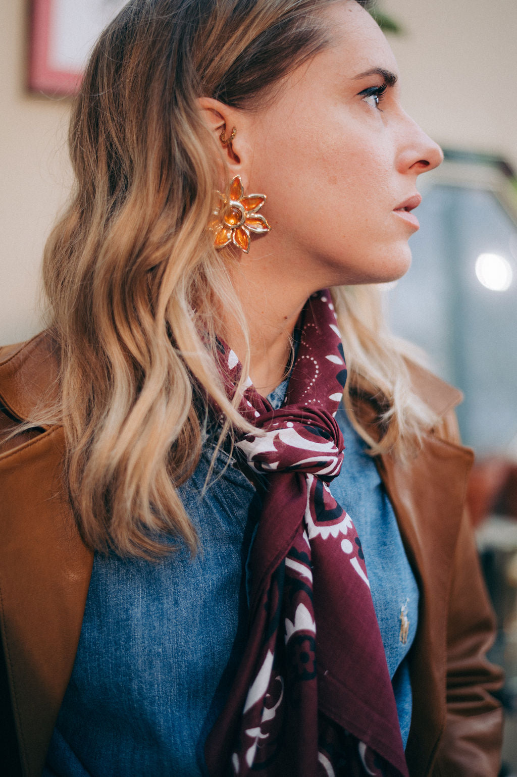 Bandana Burgundy cotton