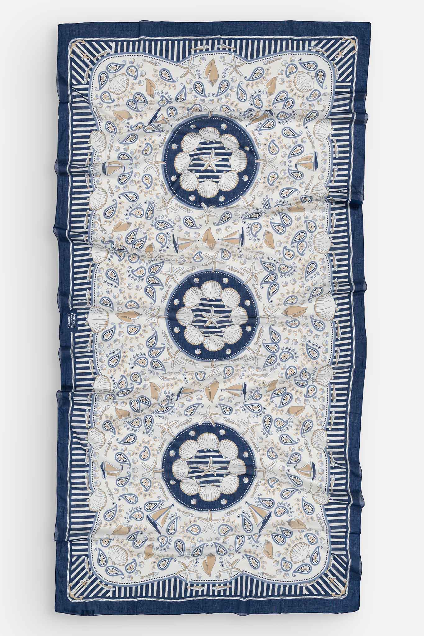Large Bretagne Navy Sarong