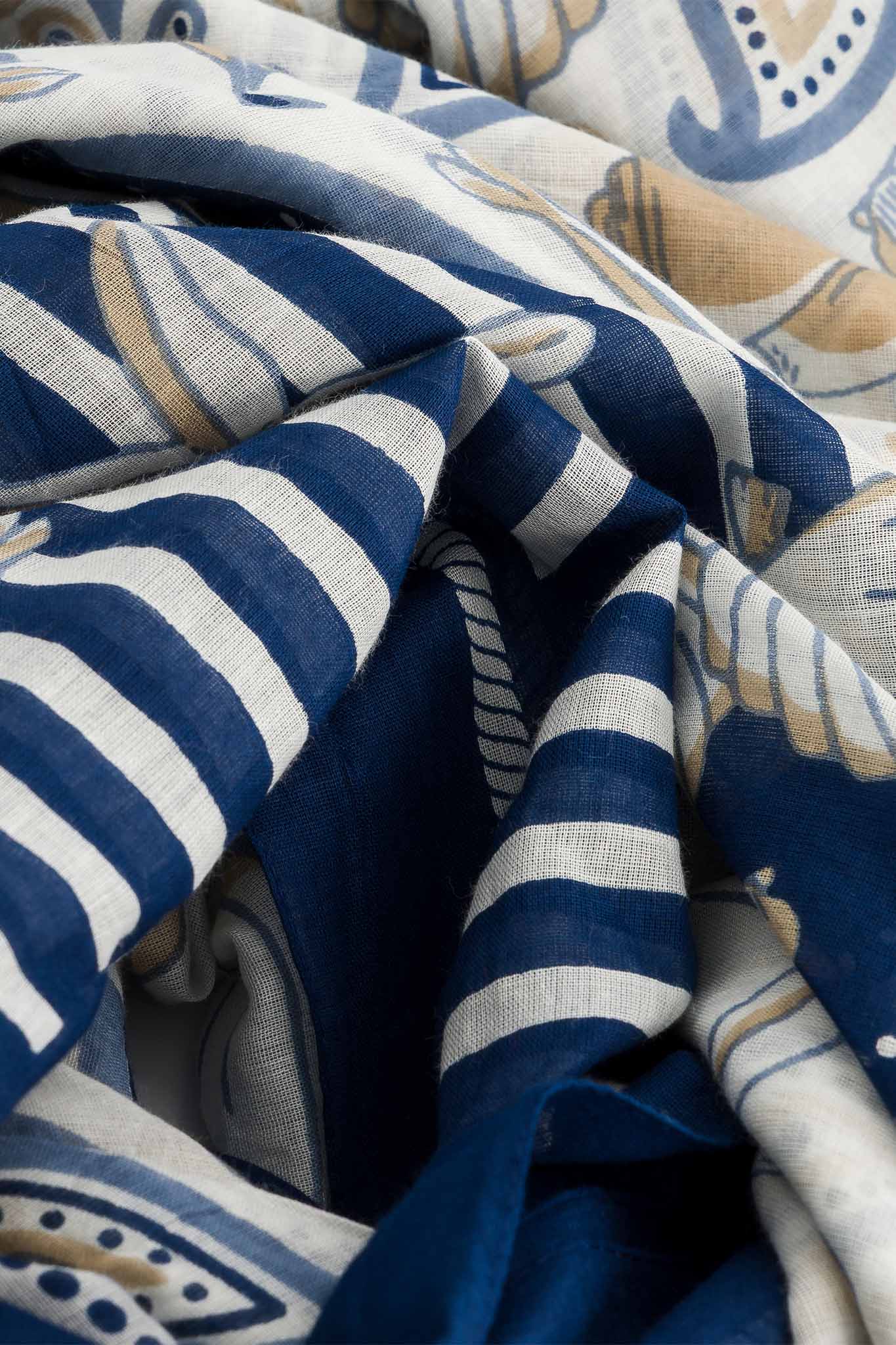 Large Bretagne Navy Sarong