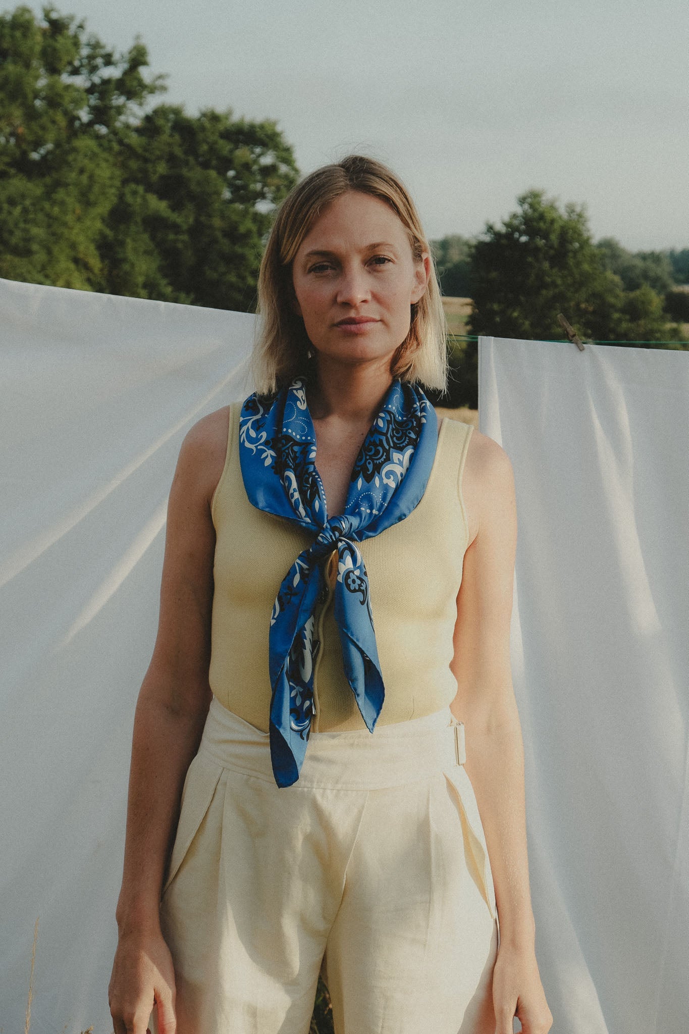 Bandana Blue Silk
