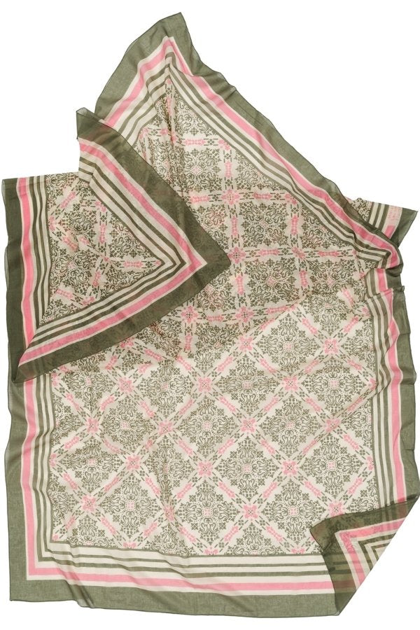 Azulejos Khaki Pink Sarong