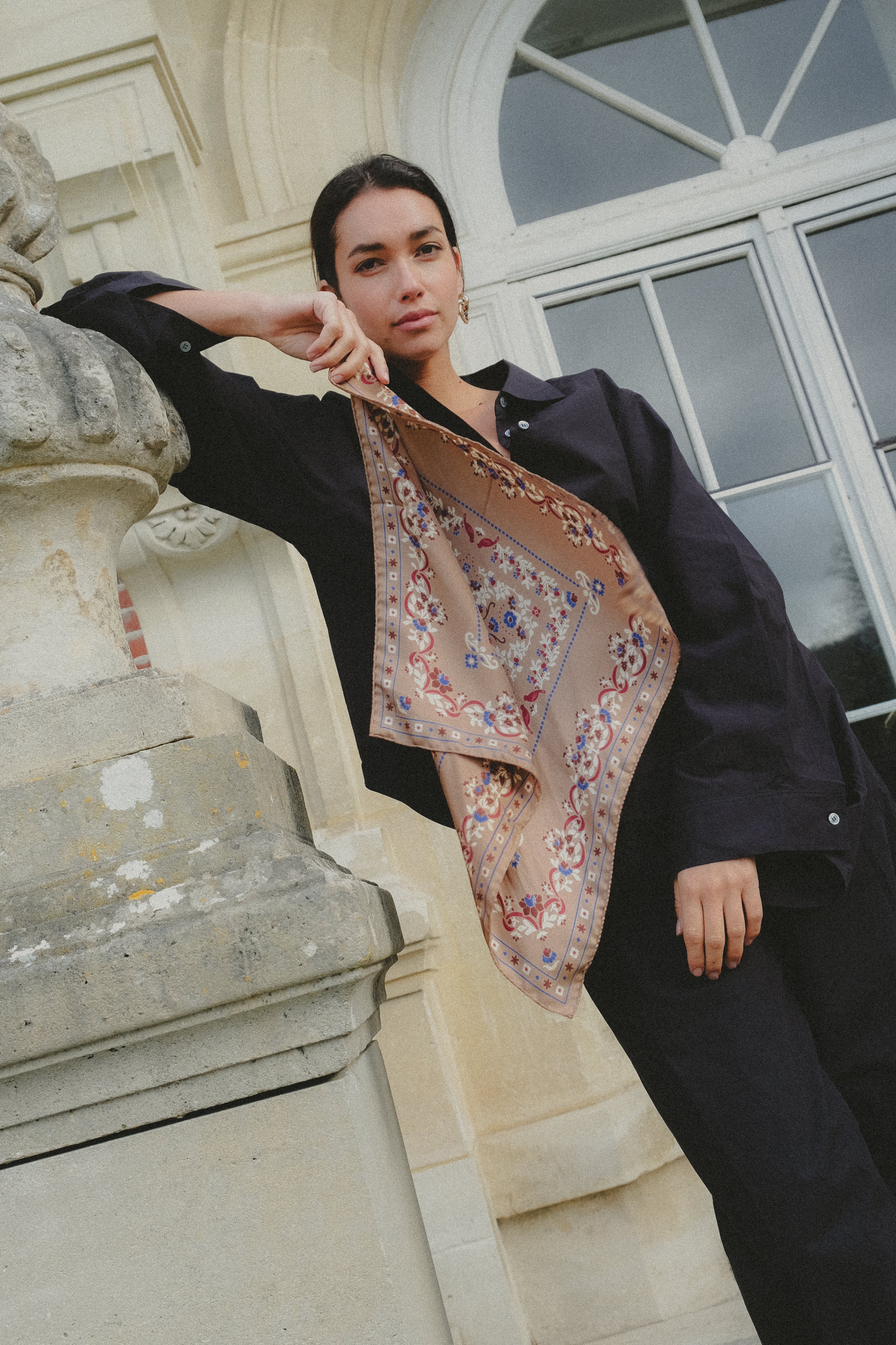 Small Scarf Secret Garden Camel Silk