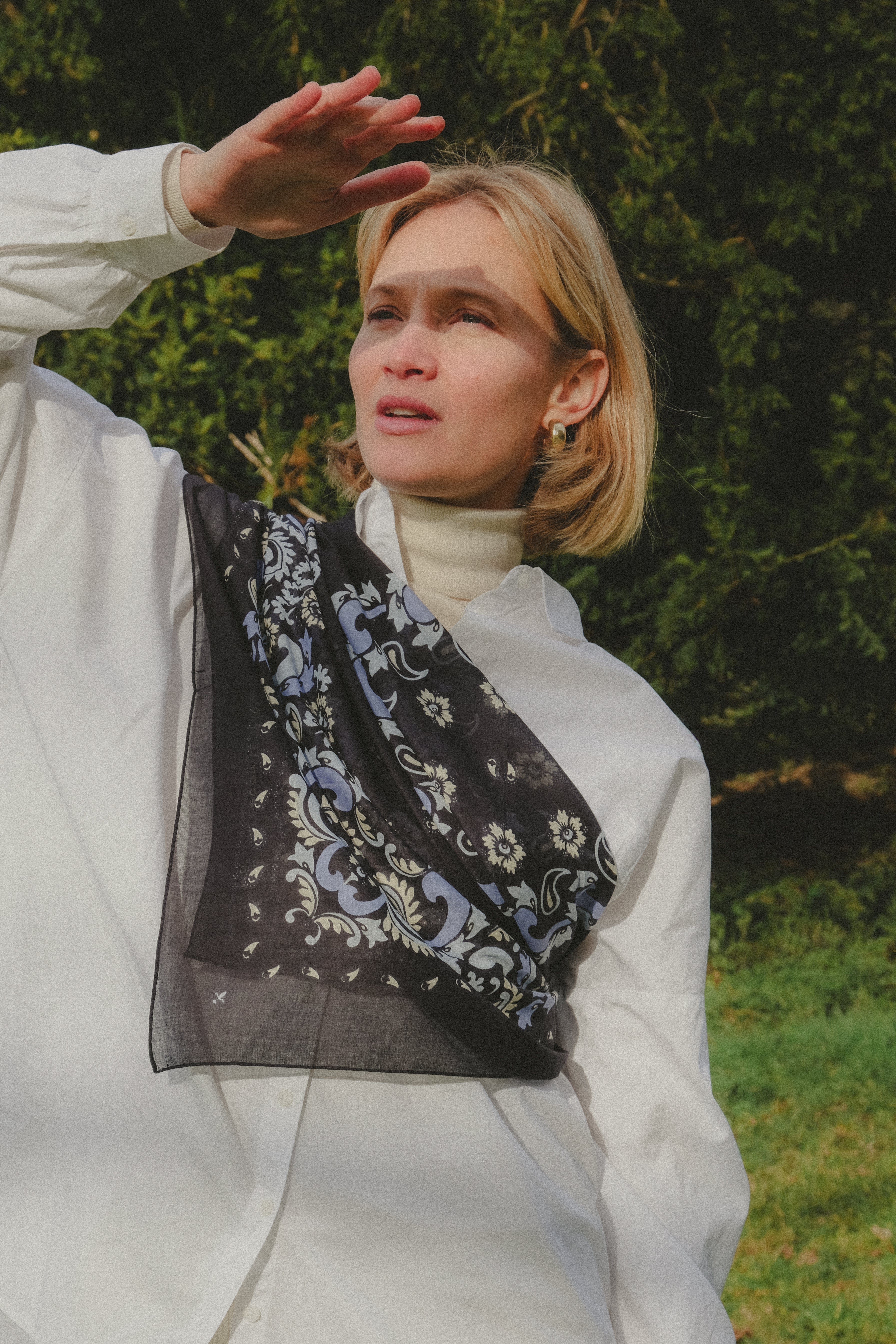 Bandana Flowers Black cotton