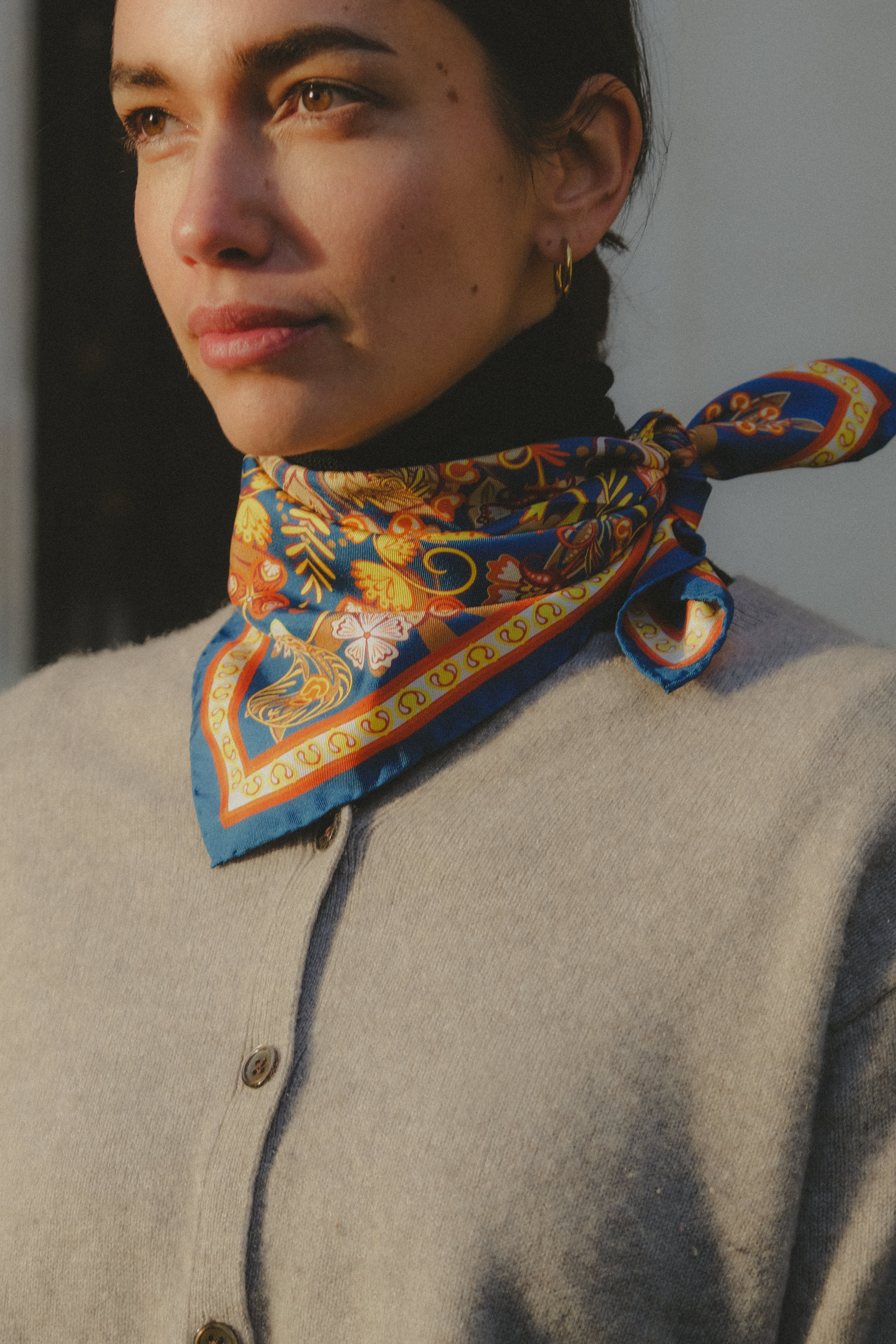 Small Scarf Volcanique Orange Silk