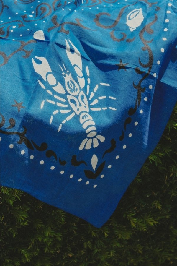 Bandana Blue Crustaceans Cotton