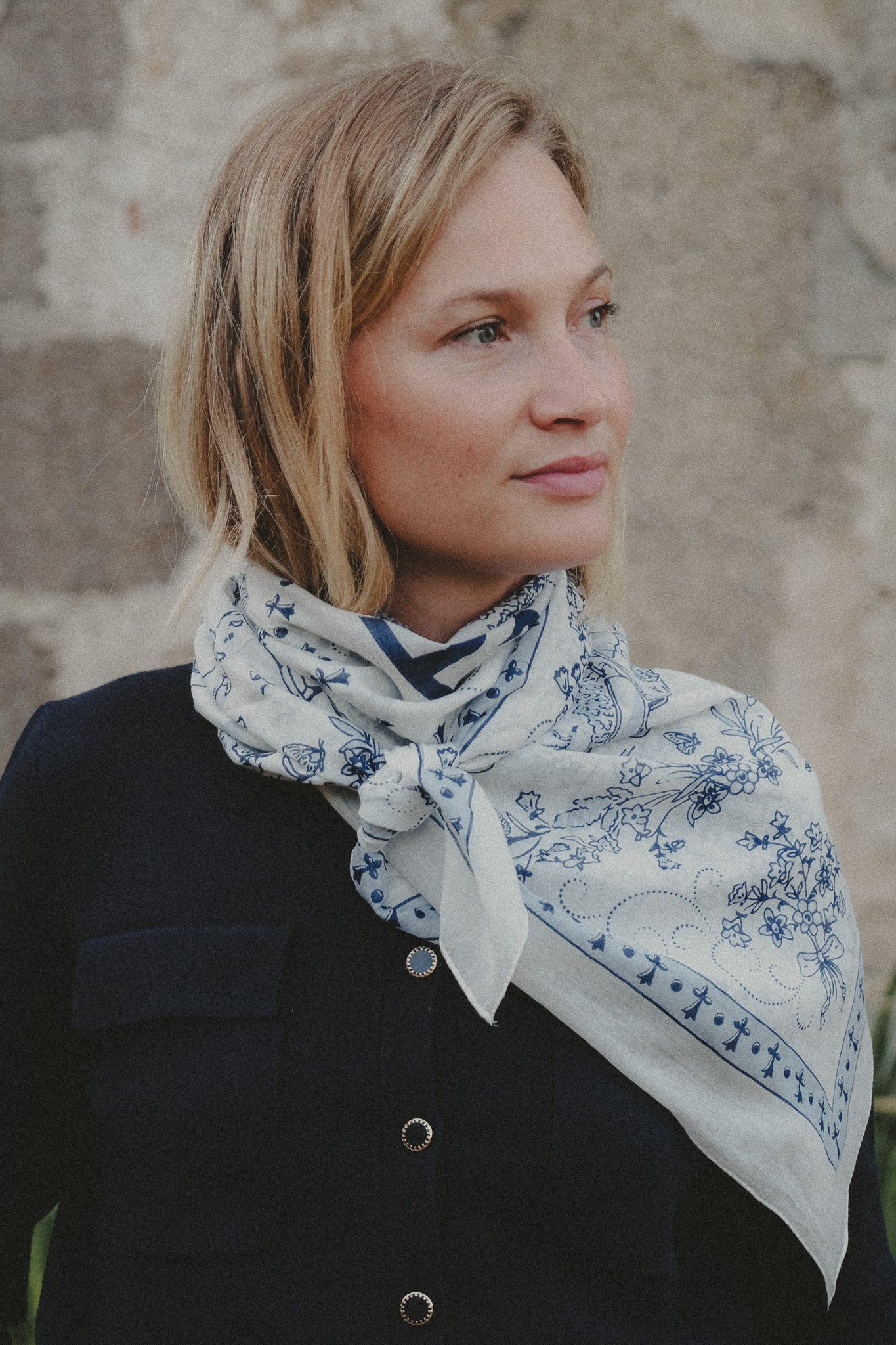 Toile de Jouy Navy cotton