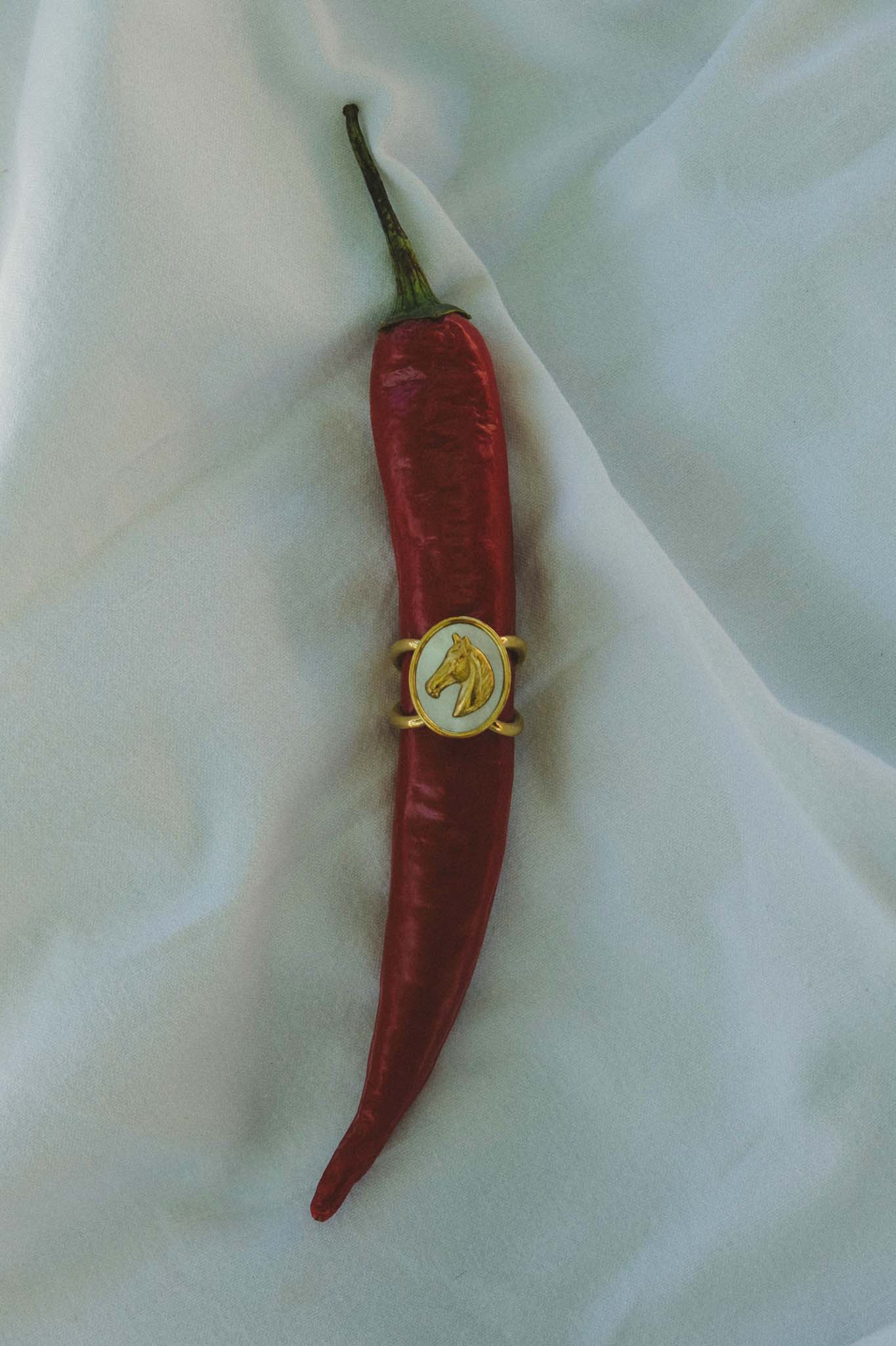 Gold Horse Head Ring