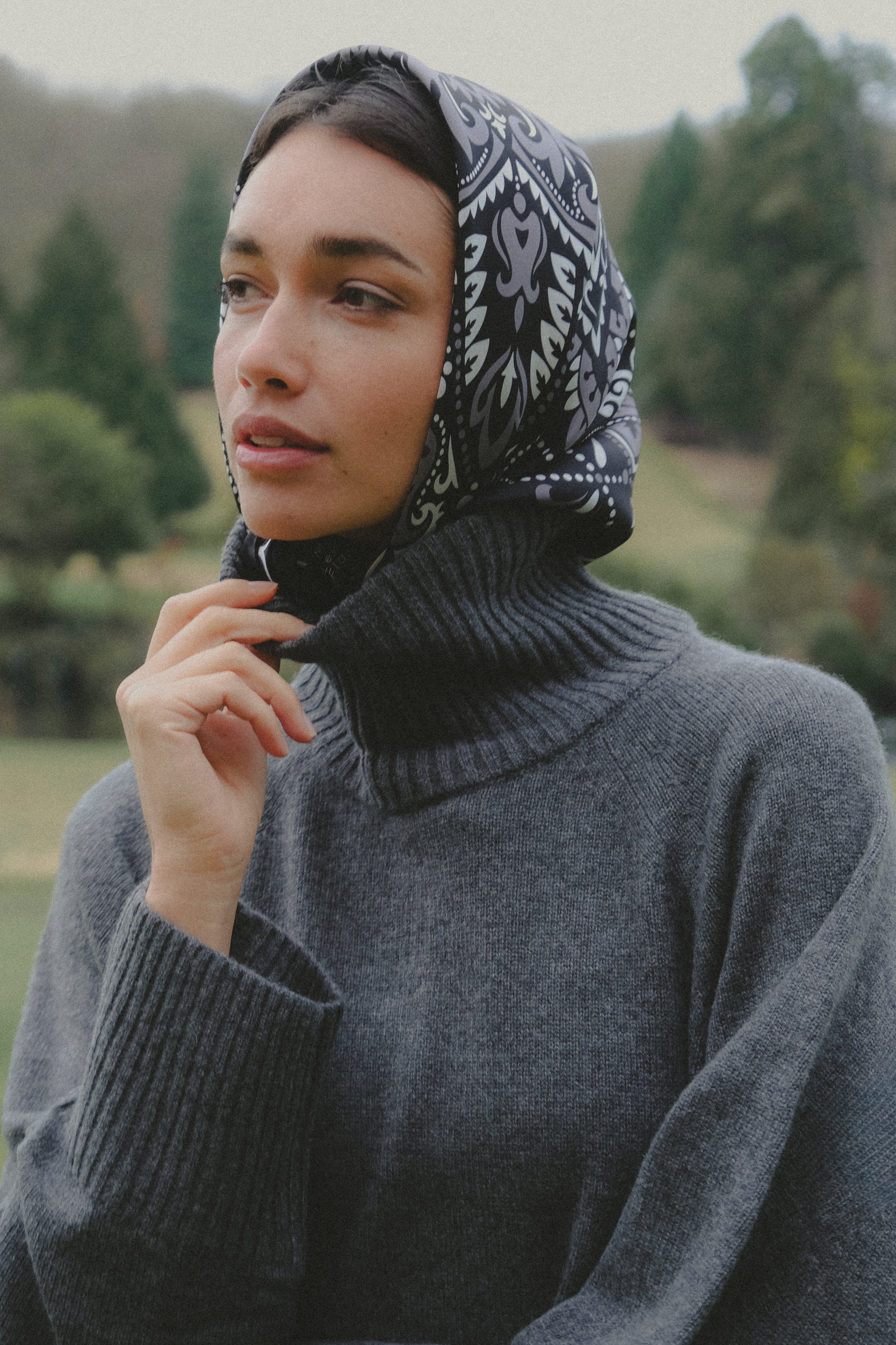 Bandana Black Silk