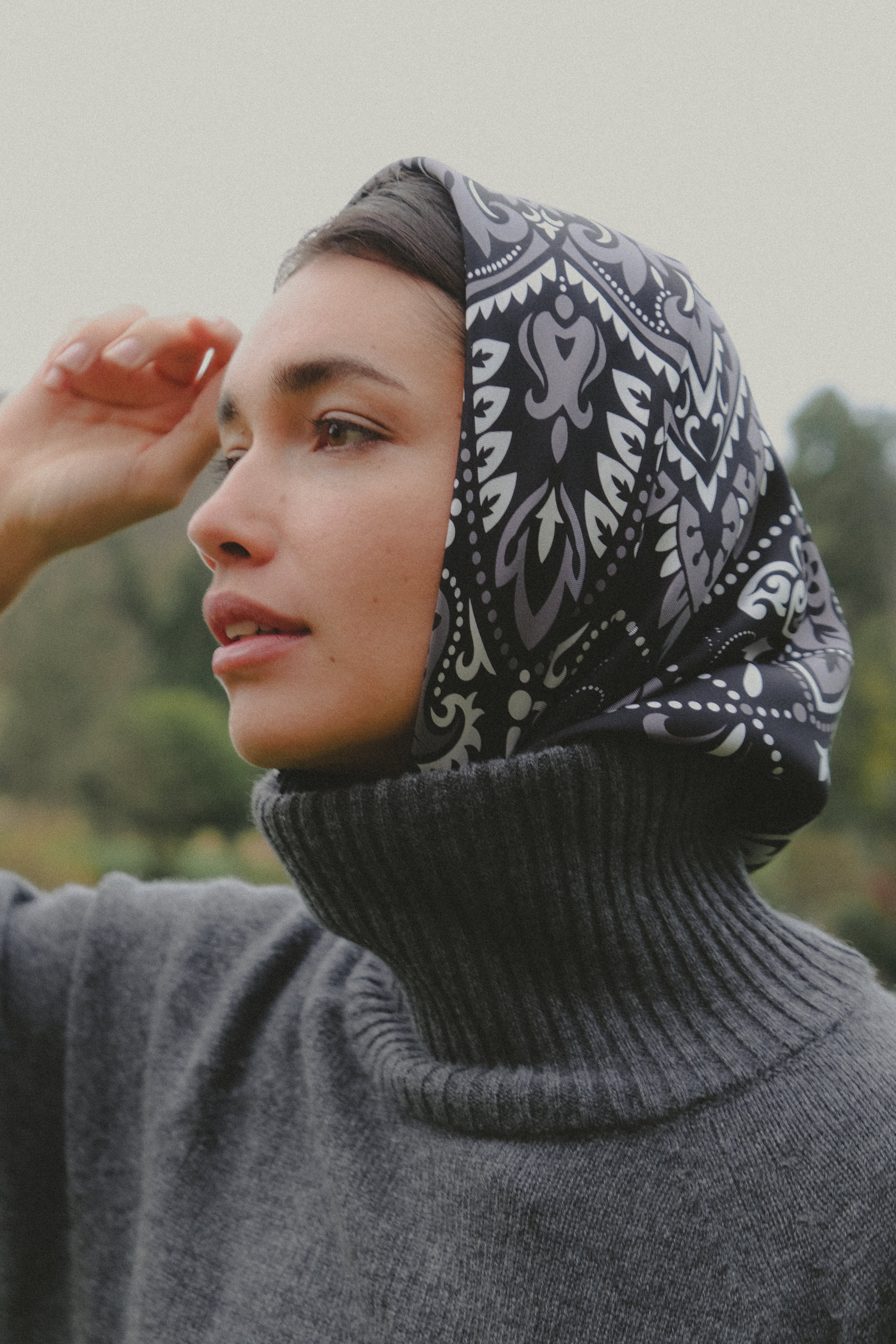 Bandana Black Silk