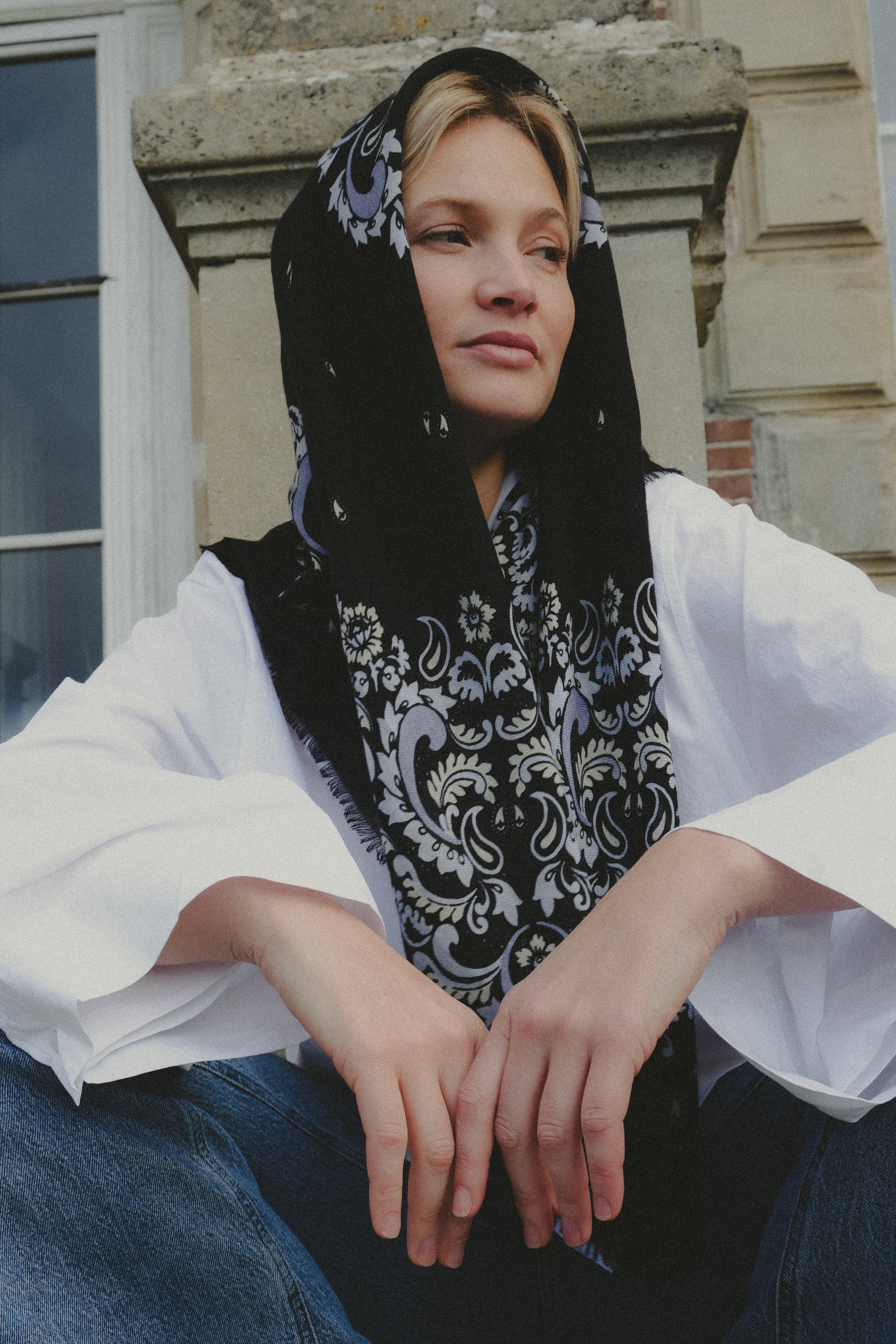 Bandana Flowers Black WC