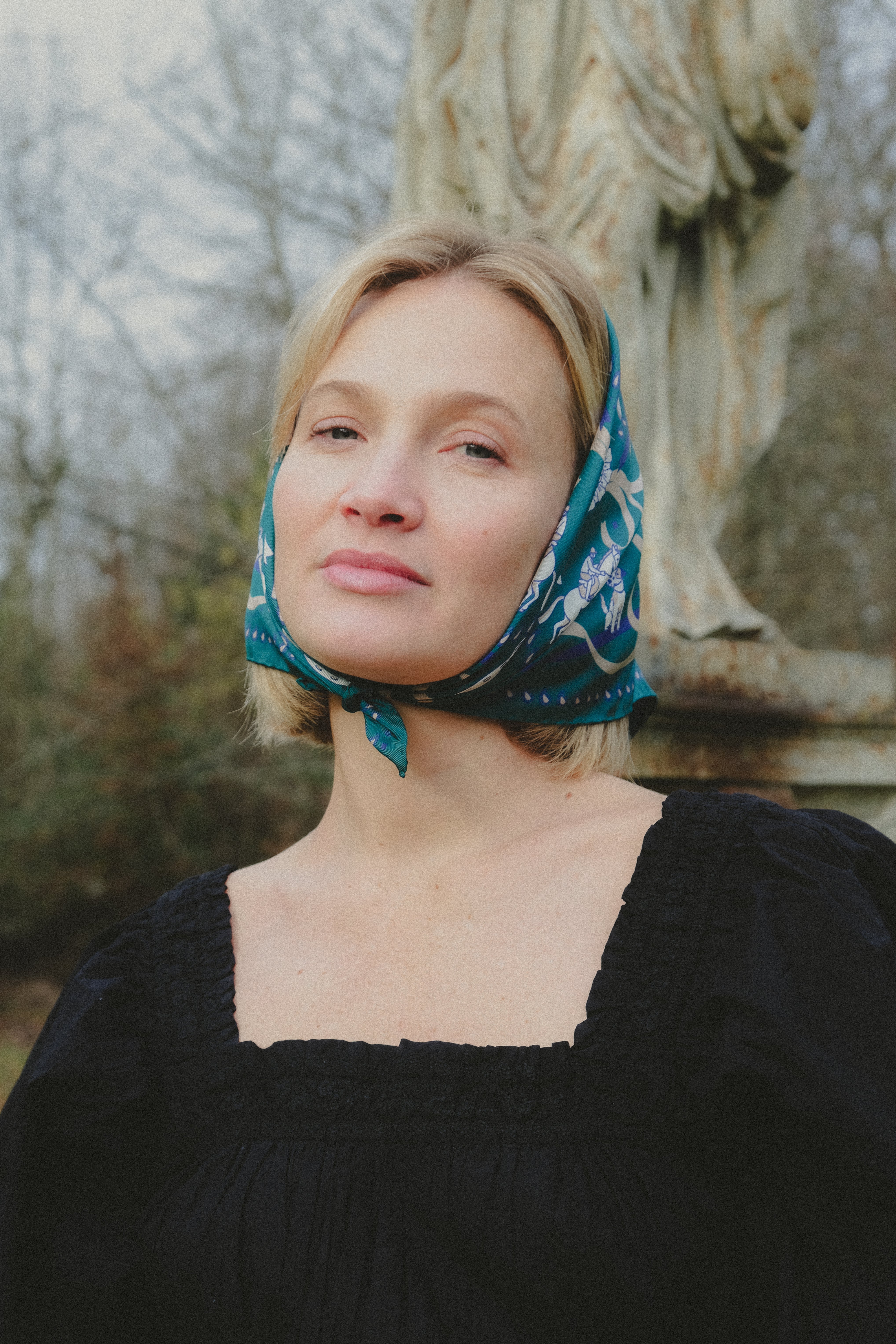 Small Scarf Jumping Green Forest Silk