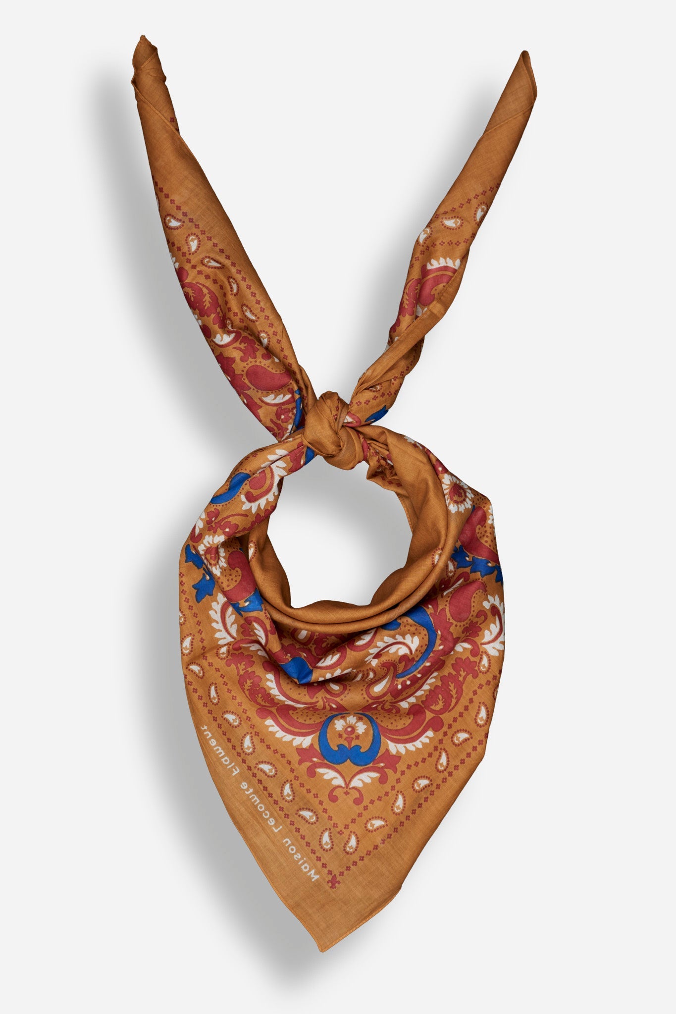 Bandana Flowers Camel cotton