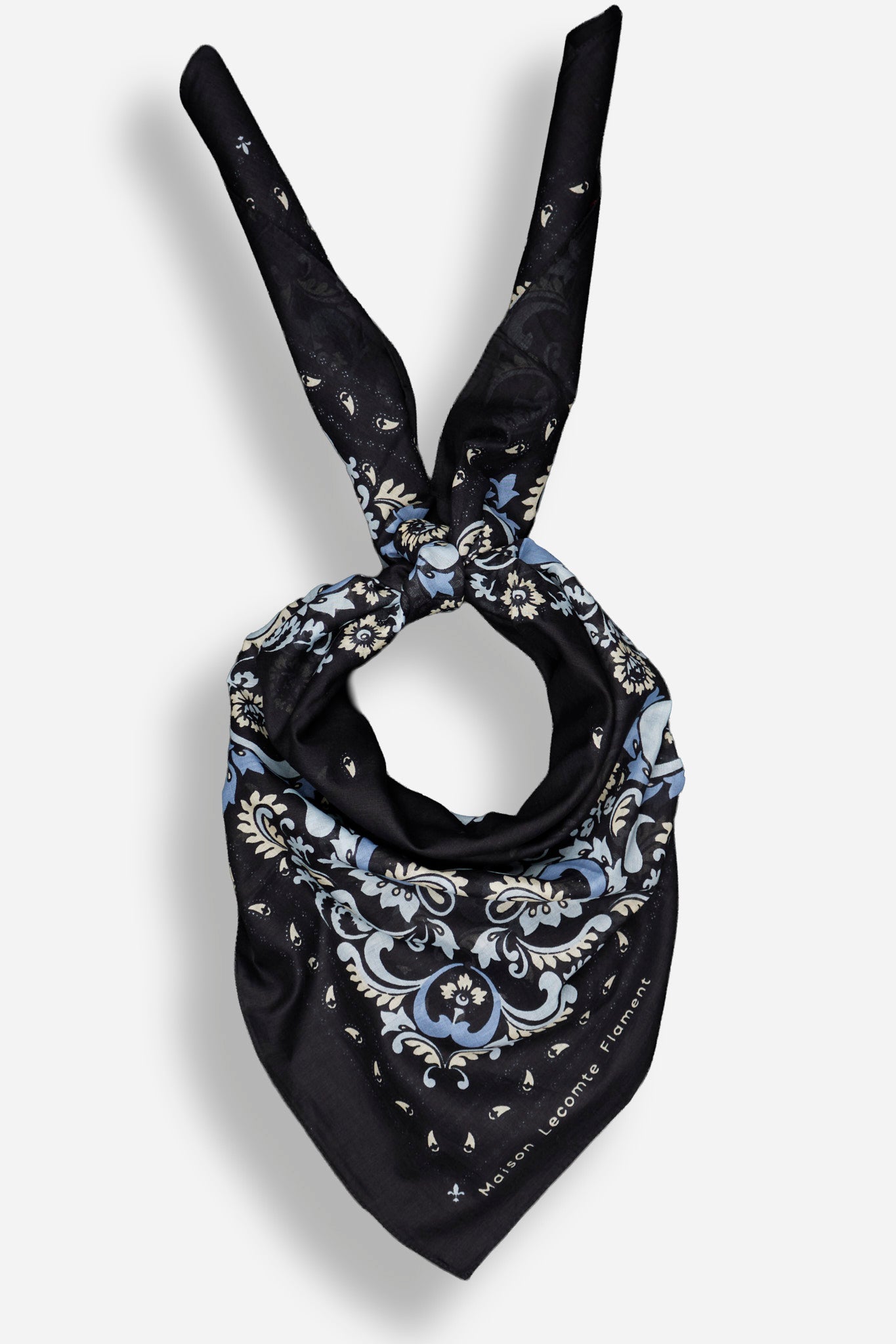 Bandana Flowers Black cotton