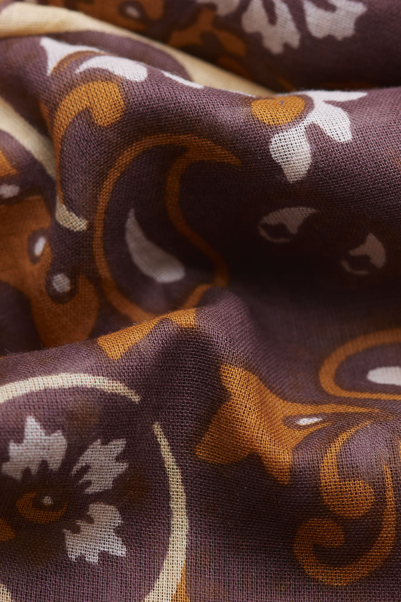 Bandana Flowers Chocolate cotton