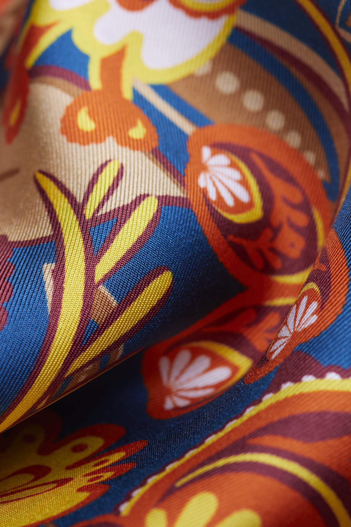 Small Scarf Volcanique Orange Silk