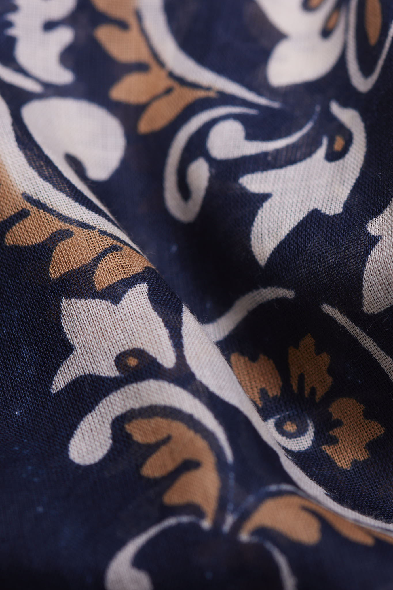 Bandana Flowers Navy cotton