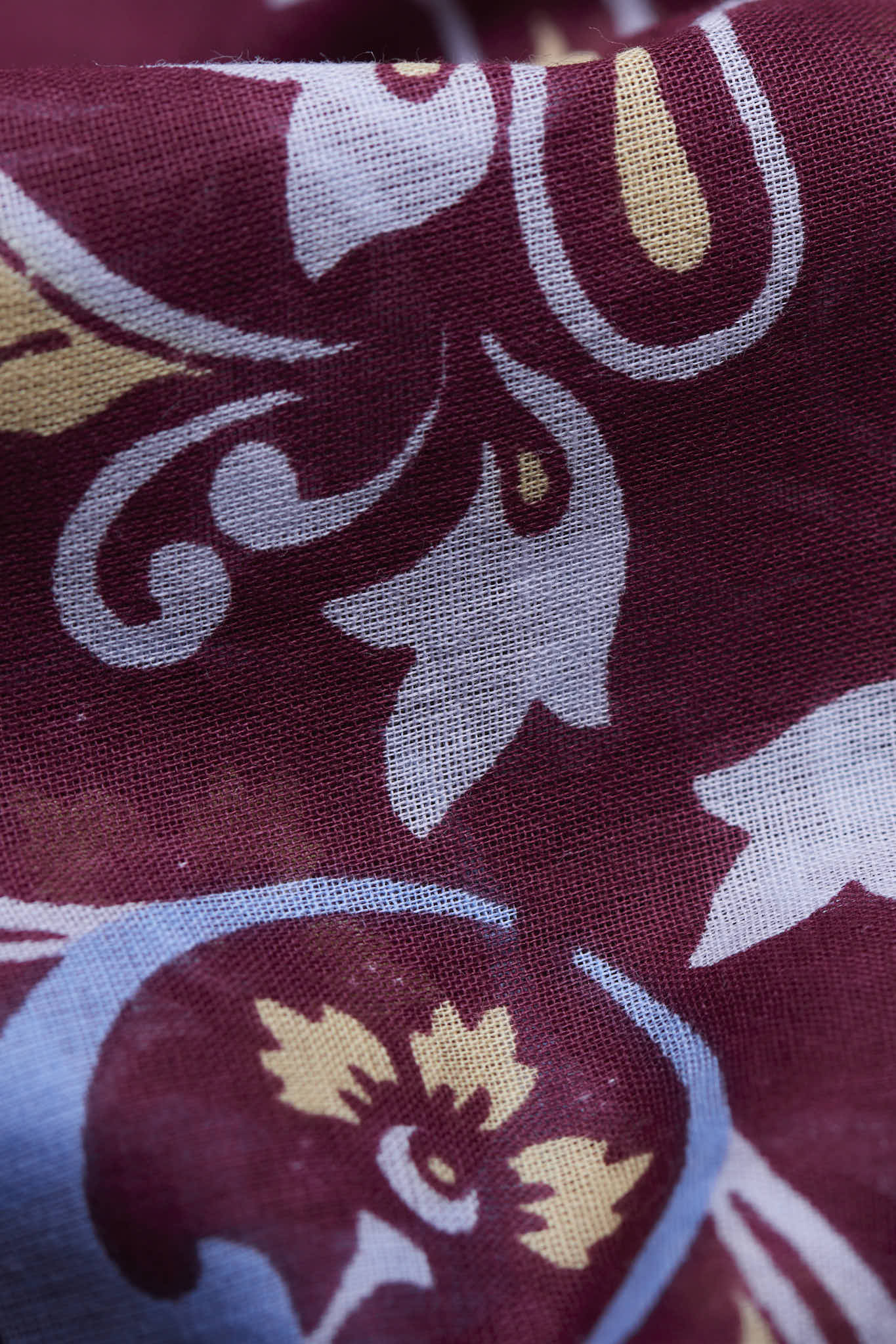 Bandana Flowers Burgundy cotton