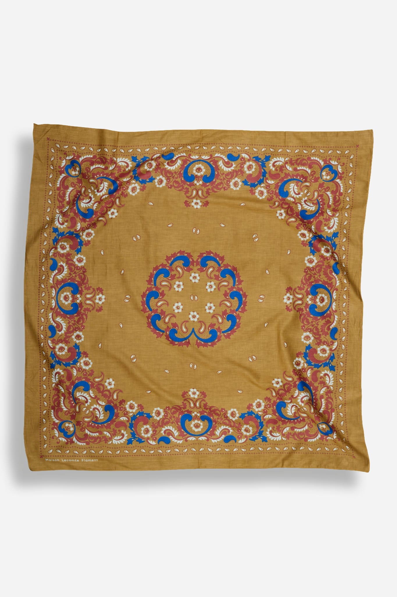 Bandana Flowers Camel cotton
