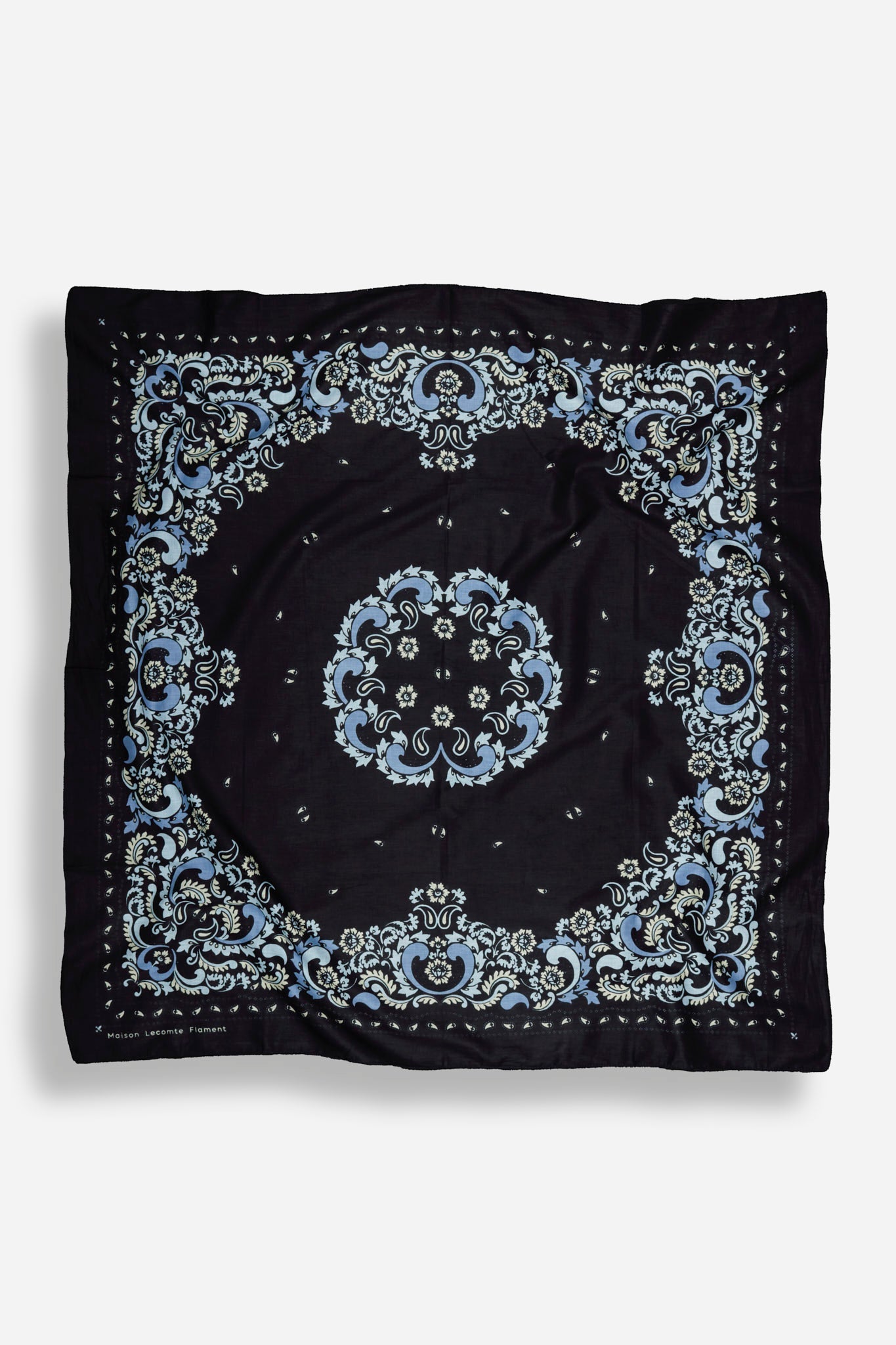 Bandana Flowers Black cotton