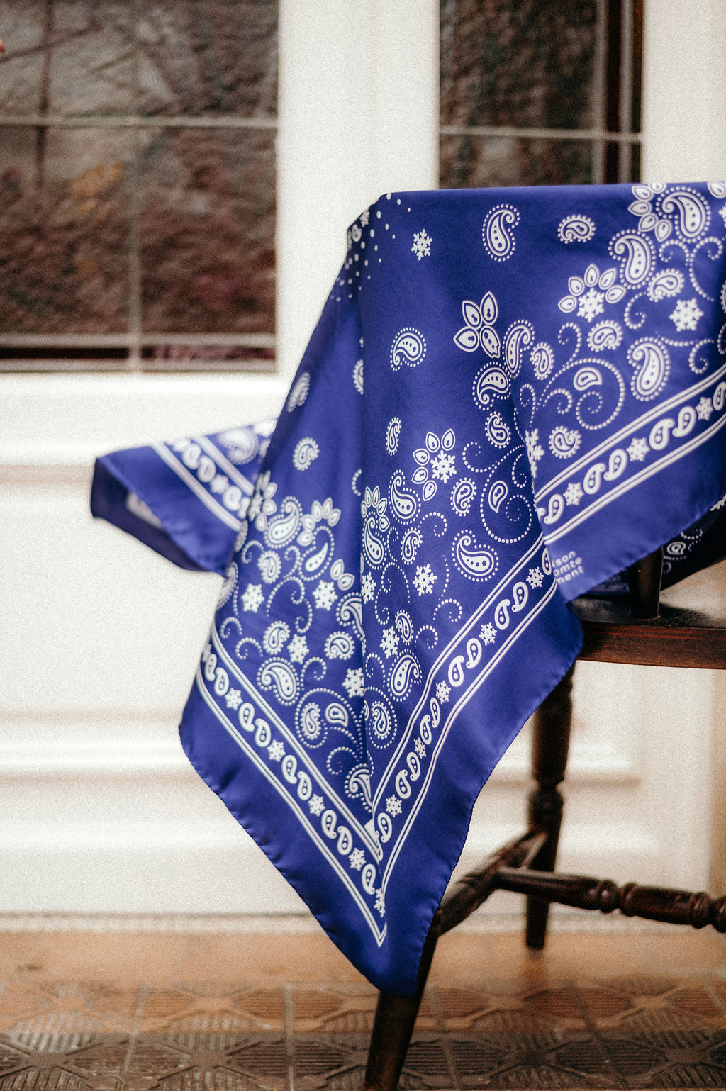 Bandana Flocon Navy Silk