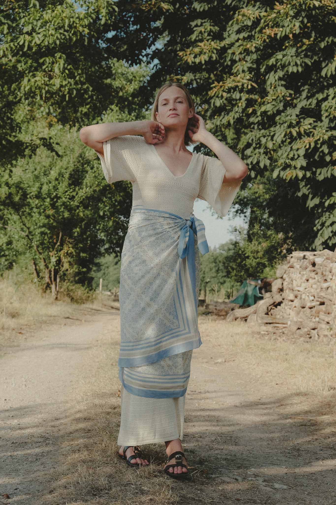 Large Azulejos Sky Sarong