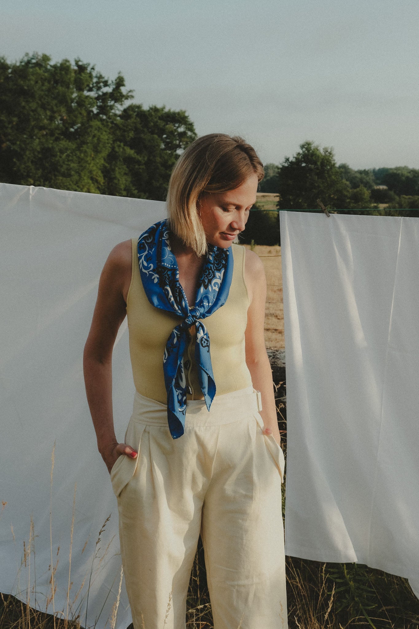 Bandana Blue Silk